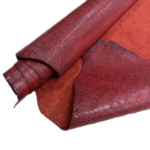 Alligator Belly Embossed Cow Leather 3 oz Red
