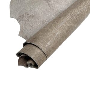 Alligator Belly Embossed Cow Leather 3 oz Silver Mink