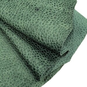 Matt Peak Embossed Cow Leather 3 oz Shale Green Elephant Print