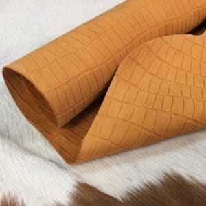 Klips Croco Belly Embossed Collection - Cow Nubuck Leather 3 oz in Burnt Orange – Avetco