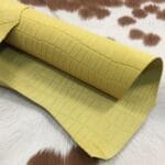 Klips-Yellow Oil-Cow Leather Embossed-Avetco | Avetco Leather Hides and Eva Foam Klips Croc Embossed Nubuck Leather in Yellow Oil – Avetco