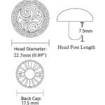 22.5mm dome decorative rivet
