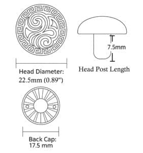 22.5mm dome decorative rivet