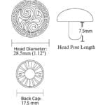 28.5mm dome decorative rivet