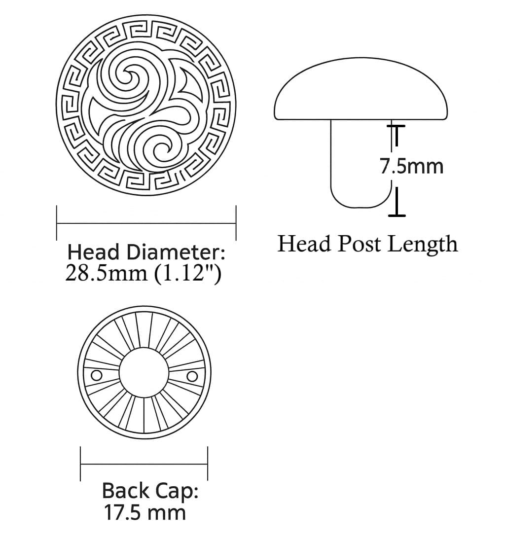 28.5mm dome decorative rivet