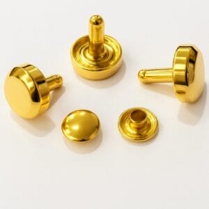 Gold 6200 double cap decorative rivets – 12mm head, 9.5mm post
