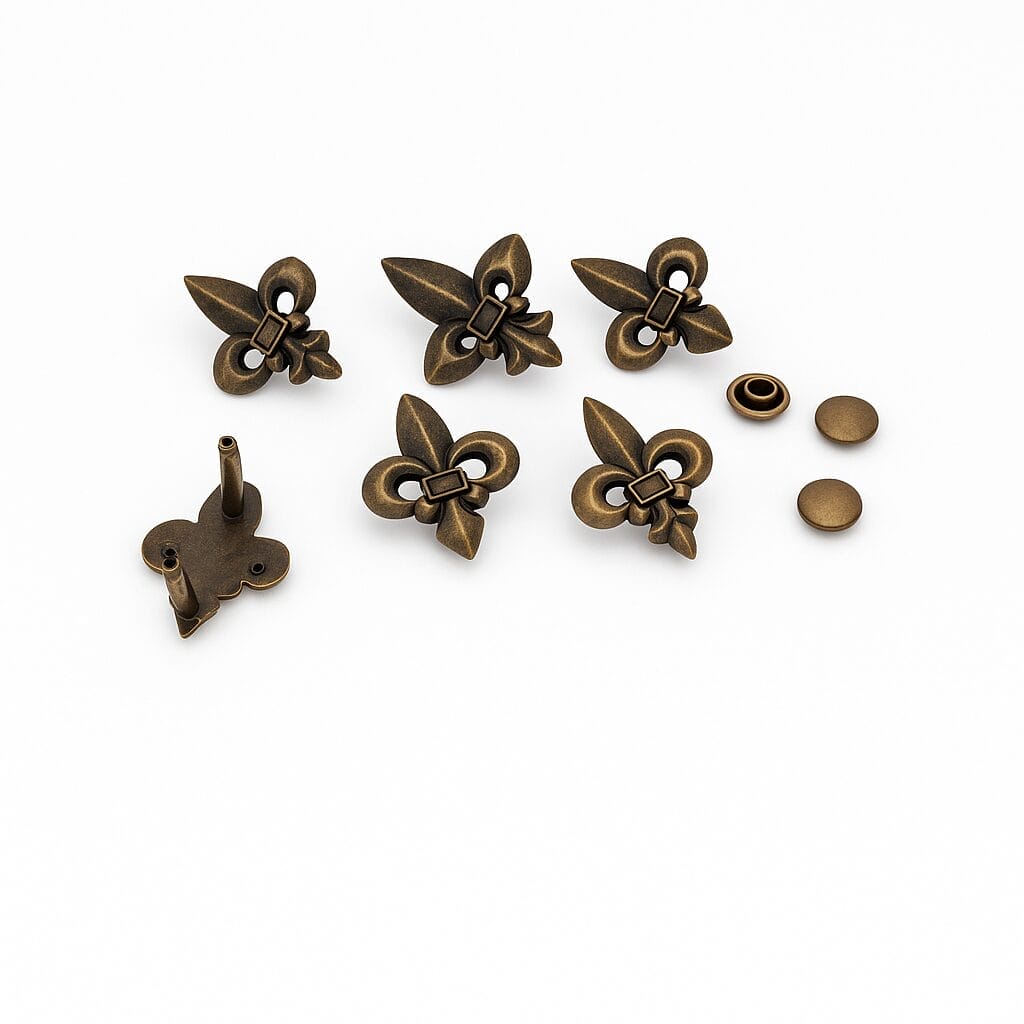 Antique Brass Fleur-de-Lis Rivets