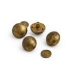 These rivets are an excellent choice for various applications, such as accessories, decorations, handbags, garments, leathercraft, and more. They add elegance and style to any project. However, it is essential to note that professional setting tools are required for installing these rivets. The rivets are designed to be easy to install and suitable for beginners and professionals. These rivets come in three plating options: brushed antique nickel, antique brass, and antique copper. They are made of high-quality alloy material, which is durable and long-lasting. They are also nickel-free and lead-free, making them safe for various applications. The available size for these rivets is 28.5mm (1.12") in diameter, with a post length of 7.5mm (0.30") and a cap size of 17.5mm (0.69") flat round. These dimensions make the rivets suitable for a variety of applications. These rivets are made in Hong Kong, ensuring they meet all relevant standards and are of the highest quality.