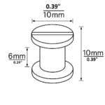 Flat head Chicago screw post set in multiple finishes for belts, bags, and leather goods