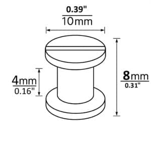 flat head chicago screw post 10x4mm hardware for belts and garments
