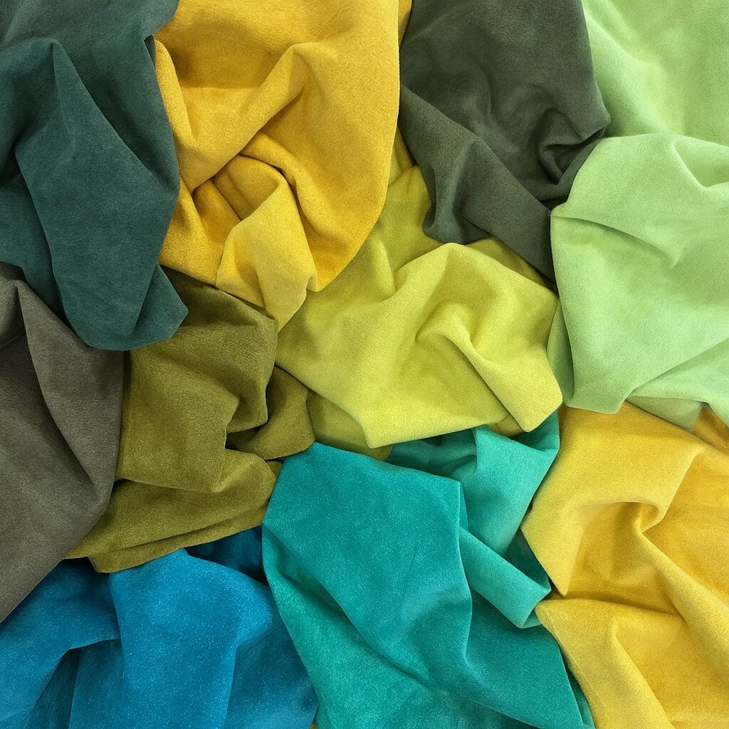 Premium Garment Pig Suede-Greens and Yellows Premium Garment Pig Suede Leather 2 oz - Greens & Yellows