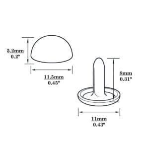 R588 Dome Rivet-Illustrated Diagram-11.5mm