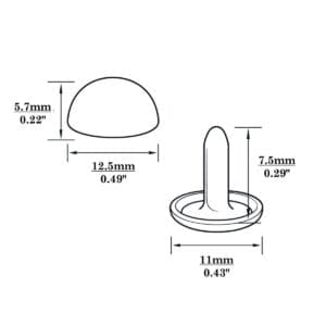 R588 Dome Rivets-Illustrated Diagram-12.5mm