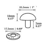 Dome Rivets-R588 Illustrated Diagram-25.5mm