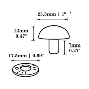 Dome Rivets-R588 Illustrated Diagram-25.5mm