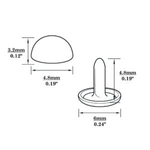 R588 Dome Rivet-Illustrated Diagram-4.8mm