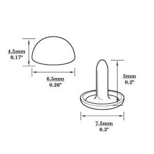 R588 Dome Rivets-Illustrated Diagram-6.5mm