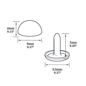 R588 Dome Rivets-Illustrated Diagram-9mm