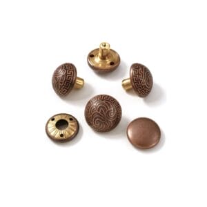 R598 dome rivet in Antique Copper with matching back cap