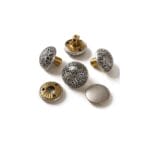 R598 dome rivet in Black Tin with matching back cap