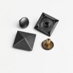 R630 20mm pyramid rivet in gunmetal finish, decorative square rivet with matching post.