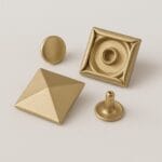 “R630 20mm pyramid rivet in satin gold finish, decorative rivet for handbags and leather projects.