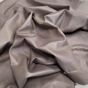 Pearlized Metallic Lambskin Leather 2 oz Silver Mink