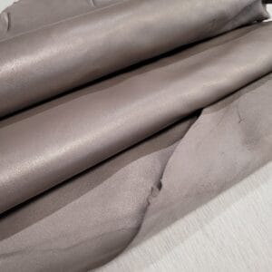 Pearlized Metallic Lambskin Leather 2 oz Silver Mink