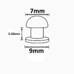 Screw Post 7x9mm | Avetco Leather Hides and Eva Foam Round Head Chicago Screw Post 7x9mm