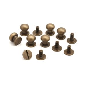 Round Head Chicago Screw Post 7x9mm Brushed Antique Brass