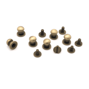 Round Head Chicago Screw Post 7x9mm Brushed Antique Brass