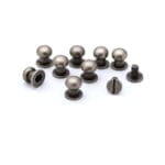 Screw Post- Round Head- 7 x 9mm Pewter | Avetco Leather Hides and Eva Foam Round Head Chicago Screw Post 7x9mm Brushed Pewter