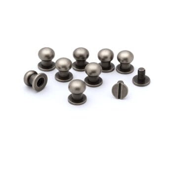 Round Head Chicago Screw Post 7x9mm Brushed Pewter