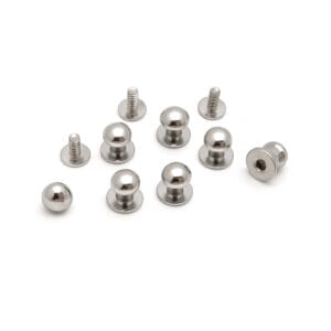 Round Head Chicago Screw Post 7x9mm Nickel Finish