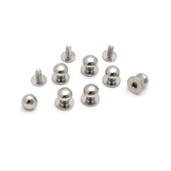 Screw Post- Round Head Nickel- 7 x 9mm | Avetco Leather Hides and Eva Foam Round Head Chicago Screw Post 7x9mm Nickel Finish