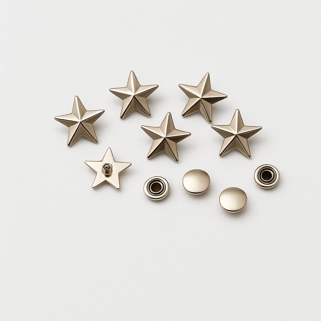 Star Double Side Rivets - AR13 star double-side rivet AR13 showing front and back views