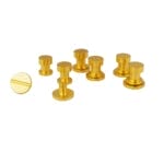 Gold Finish Flat Head Chicago Screw Post 6x4mm