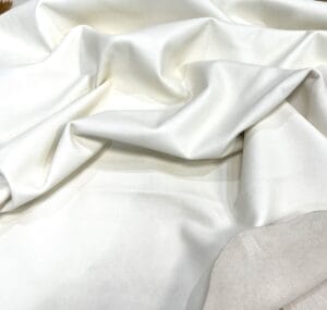 Garment weight lambskin leather showing fluid drape